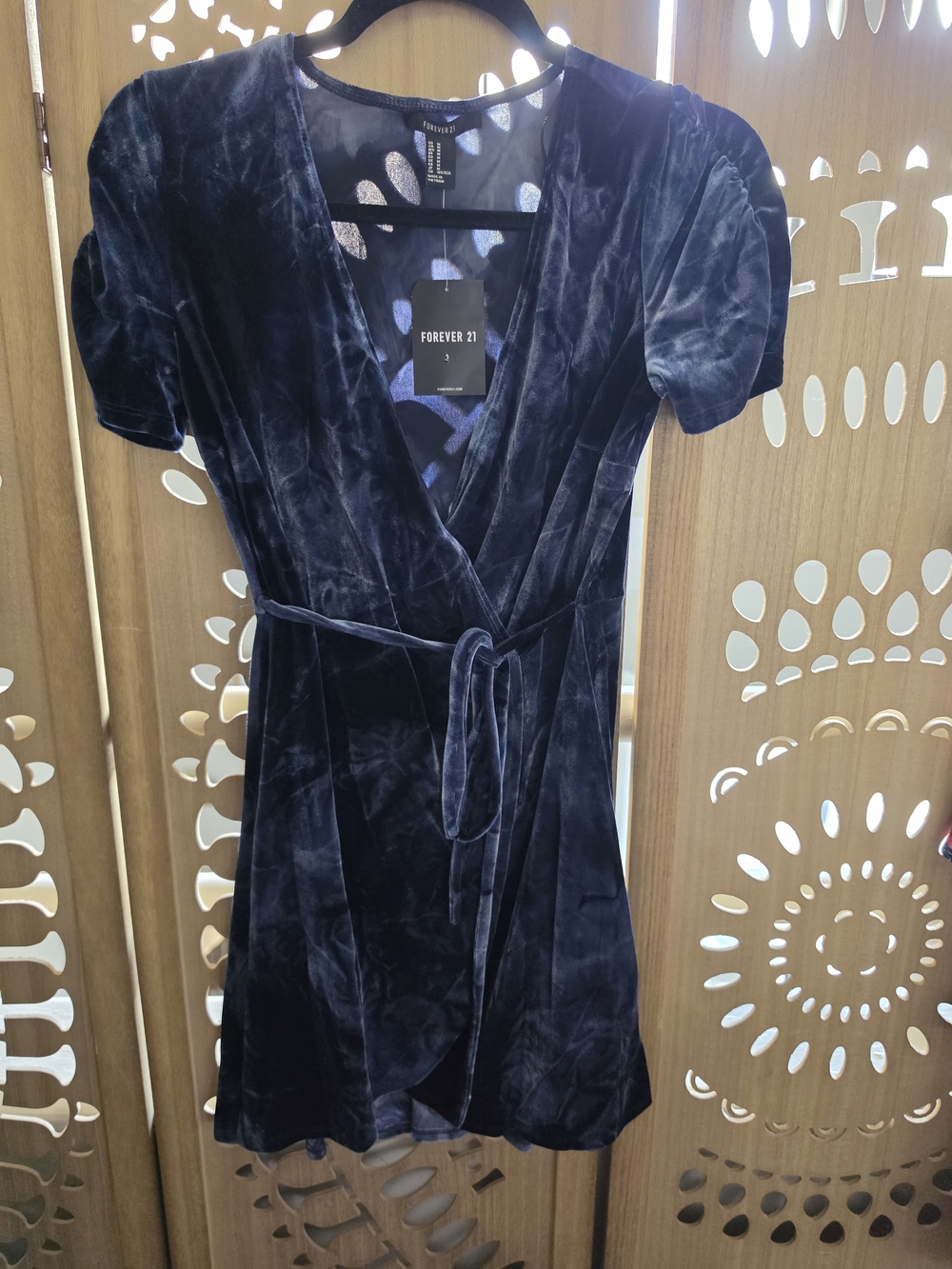 Forever 21 Women’s Navy Velvet Wrap Dress